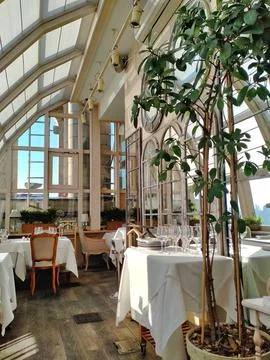 Beautiful interior in the restaurant Stock Photos