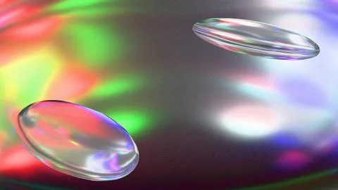 Beautiful iridescent background featuring smooth fluid glass elements on a so Stock Illustration