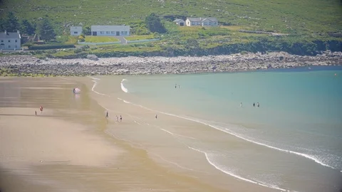 Beautiful Irish Beach in the Summer Stock Footage