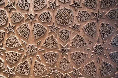 Beautiful islamic mosaic pattern close up in the Museum of Islamic Arts in Cairo Stock Photos