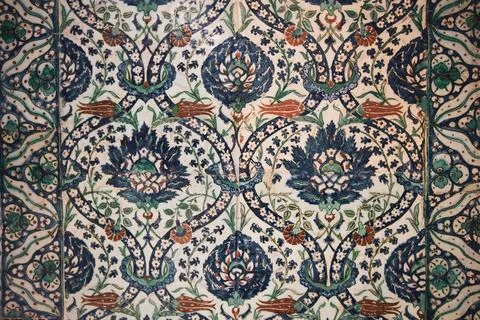 Beautiful islamic mosaic pattern close up in the Museum of Islamic Arts in Cairo Stock Photos