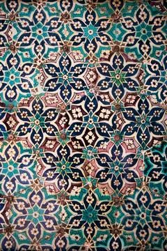 Beautiful islamic mosaic pattern close up in the Museum of Islamic Arts in Cairo Stock Photos