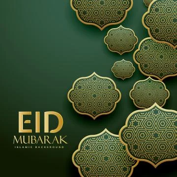 Beautiful islamic patterns design eid mubrak festival greeting Stock Illustration