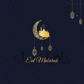 Beautiful islamic patterns design eid mubrak festival greeting Stock Illustration