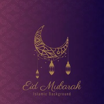 Beautiful islamic patterns design eid mubrak festival greeting Stock Illustration