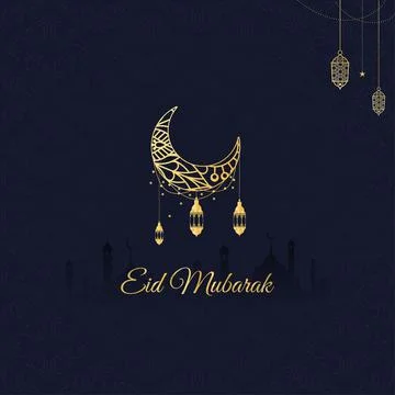 Beautiful islamic patterns design eid mubrak festival greeting Stock Illustration
