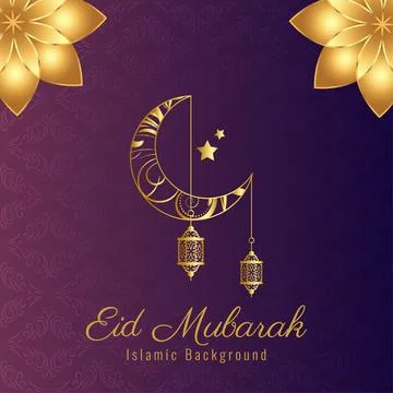 Beautiful islamic patterns design eid mubrak festival greeting Stock Illustration