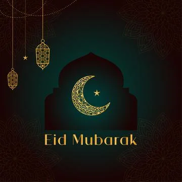 Beautiful islamic patterns design eid mubrak festival greeting Stock Illustration