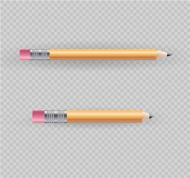 Beautiful isolated pencil on a transparent background.Vector illustration. Stock Illustration