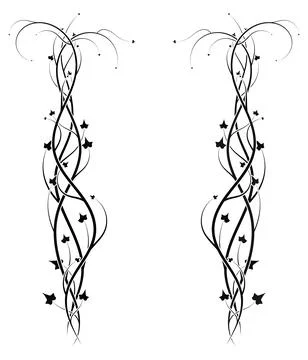 Beautiful ivy pattern small frame on a white new Stock Illustration