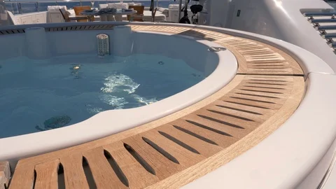 Beautiful jacuzzi on the upper deck of a ship  Stock Footage 111655086