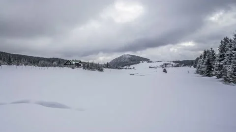 Beautiful Jizera Mountains in winter. Time lapse of the Czech Republic Video stock 147509202