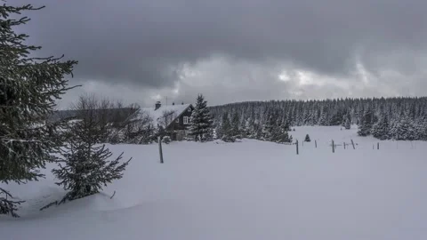 Beautiful Jizera Mountains in winter. Time lapse of the Czech Republic Video stock 147509665