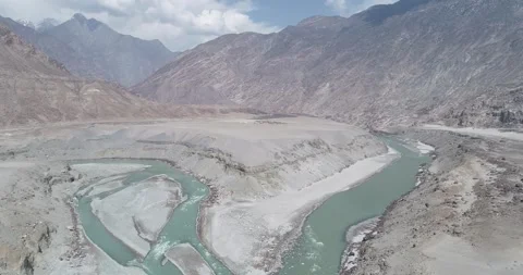 Beautiful Junction Point of Three Mountain Ranges, Gilgit, Pakistan Stock Footage 245444378