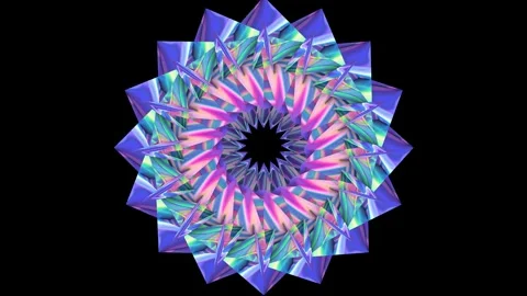 A beautiful kaleidoscope. Abstract loop 3D animation. Stock Footage 262265352
