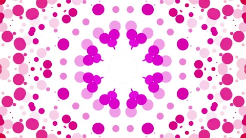 Beautiful kaleidoscope patterns of multicolored round particles on a white backg Stock Footage 123080705