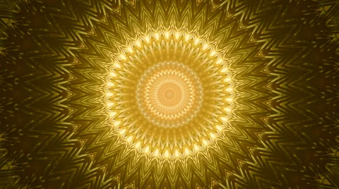 Beautiful kaleidoscopic circle pattern in gold colors. Vídeo Stock 42831422