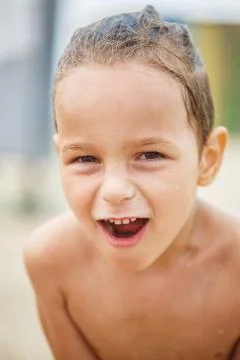 Beautiful kid on the beach Stock-Fotos