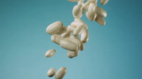 Beautiful kidney beans falling in slow motion Stock Footage 151040676