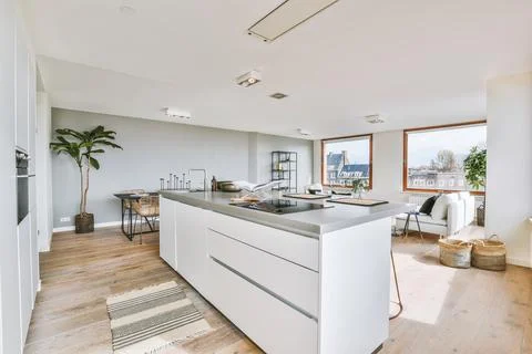 Beautiful kitchen design Stock Photos