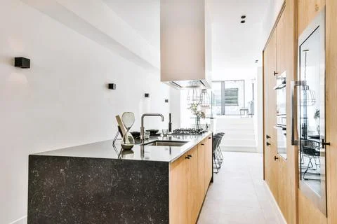 Beautiful kitchen design Stock Photos