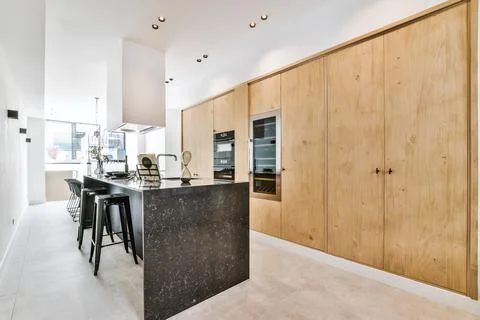 Beautiful kitchen design Stock Photos