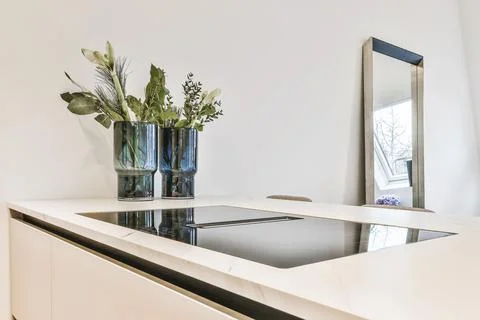 Beautiful kitchen design Stock Photos