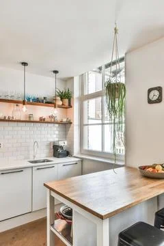 Beautiful kitchen design Stock Photos