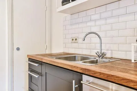 Beautiful kitchen design Stock Photos