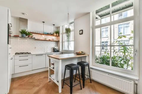 Beautiful kitchen design Stock Photos