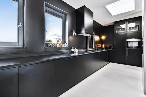 Beautiful kitchen design Stock Photos