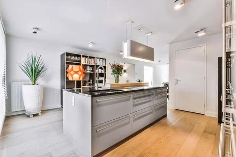 Beautiful kitchen design Stock Photos