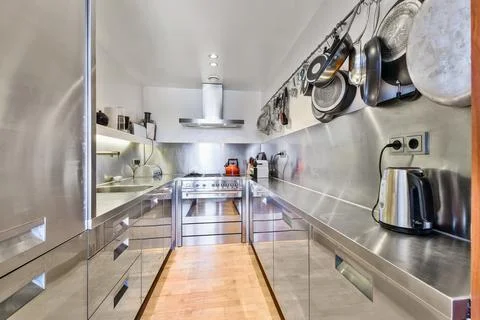 Beautiful kitchen design Stock Photos