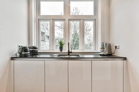 Beautiful kitchen design Stock Photos