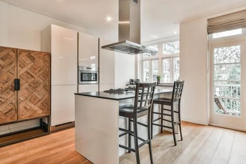 Beautiful kitchen design Stock Photos