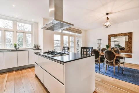 Beautiful kitchen design Stock Photos