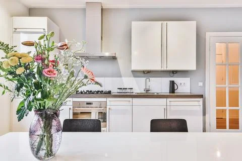 Beautiful kitchen design Stock Photos