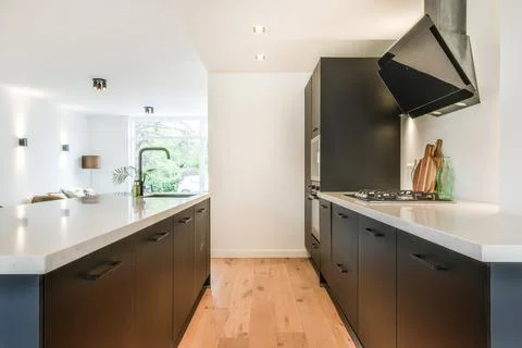 Beautiful kitchen design Stock Photos