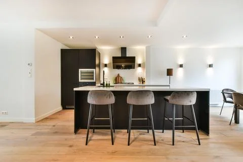 Beautiful kitchen design Stock Photos