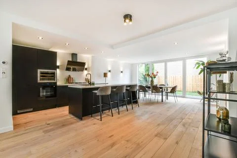 Beautiful kitchen design Stock Photos