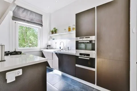 Beautiful kitchen design Stock Photos