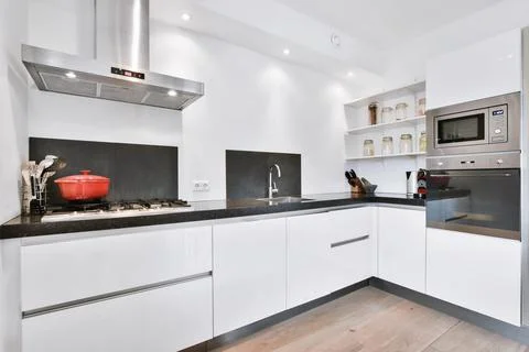 Beautiful kitchen design Stock Photos