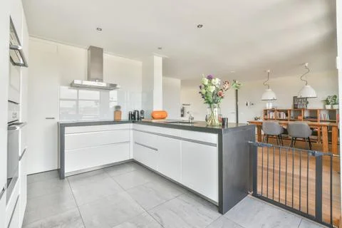Beautiful kitchen design Stock Photos