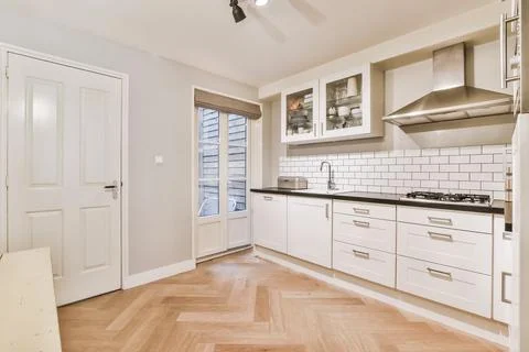 Beautiful kitchen design Stock Photos
