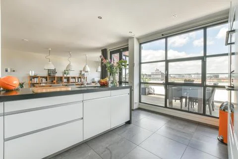 Beautiful kitchen design Stock Photos