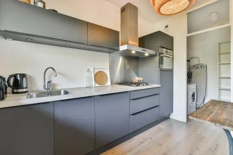 Beautiful kitchen design Stock Photos