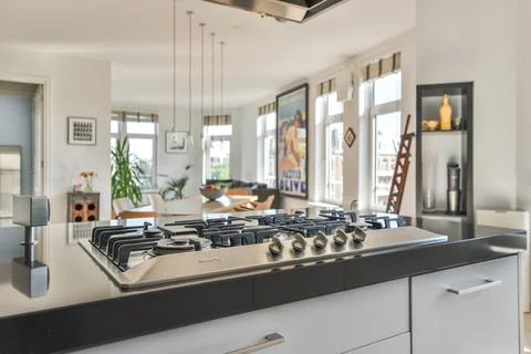 Beautiful kitchen design Stock Photos