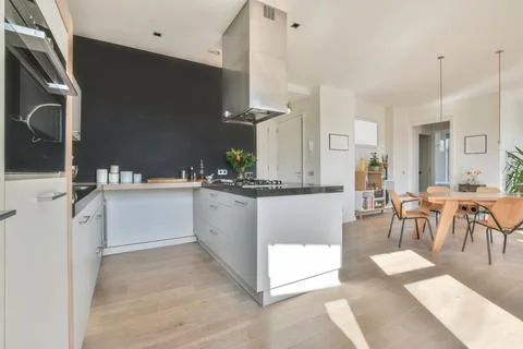 Beautiful kitchen design Stock Photos