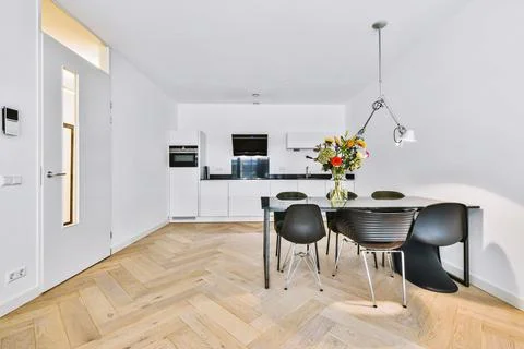 Beautiful kitchen design Stock Photos