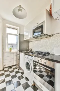 Beautiful kitchen design Stock Photos
